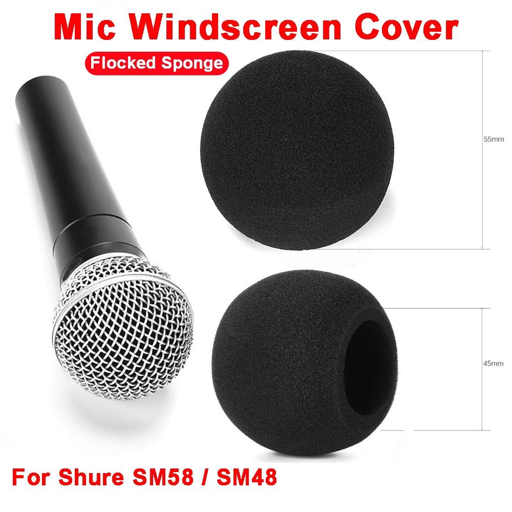 Shure Mic Sm58 - Replacement Mic Windscreen Cover Flocked Sponge