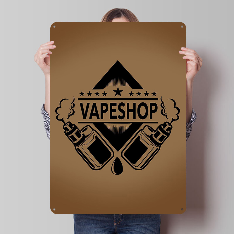 Vape Shop Logo Tinplate Poster - Vaping Shop 评论和价格