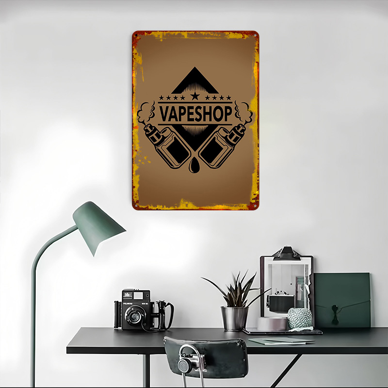 Vape Shop Logo Tinplate Poster - Vaping Shop 评论和价格