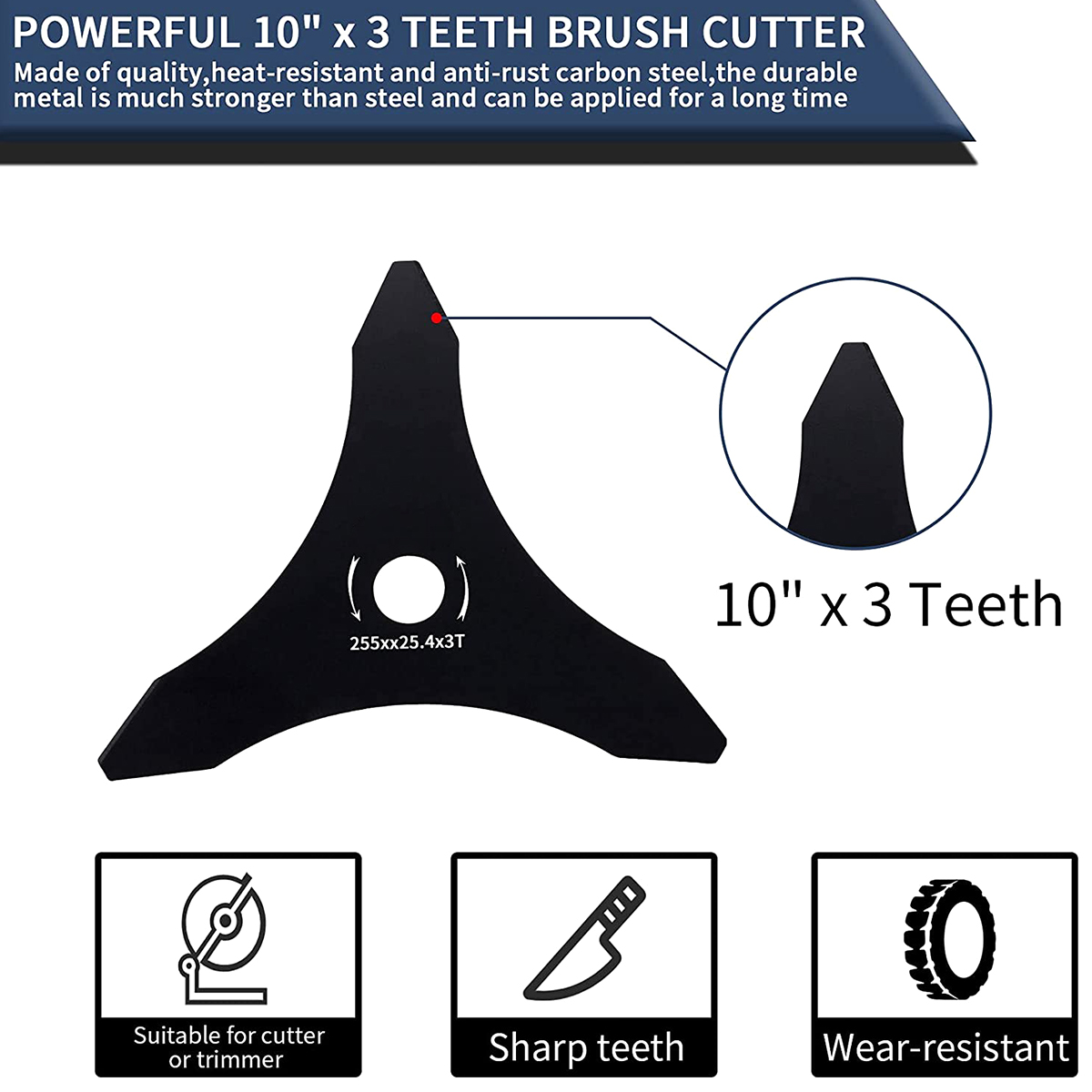 3 Teeth Brush Cutter Blade 255 - Dry Herb Vaping Accessories 评论和价格