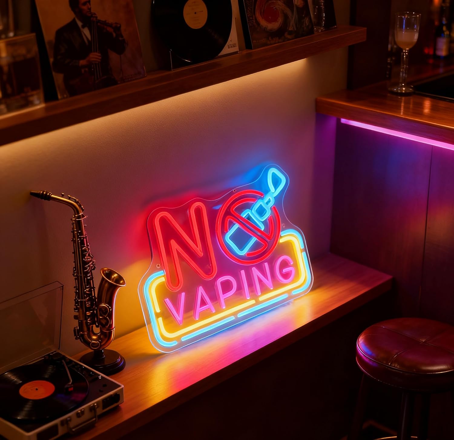 No Vaping LED Neon Sign USB Po - Vaping Shop 评论和价格