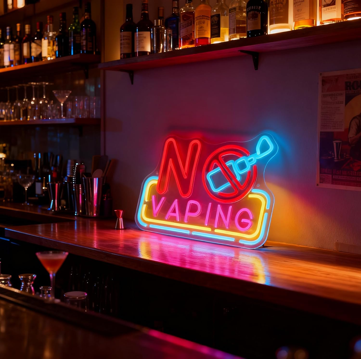 No Vaping LED Neon Sign USB Po - Vaping Shop 评论和价格