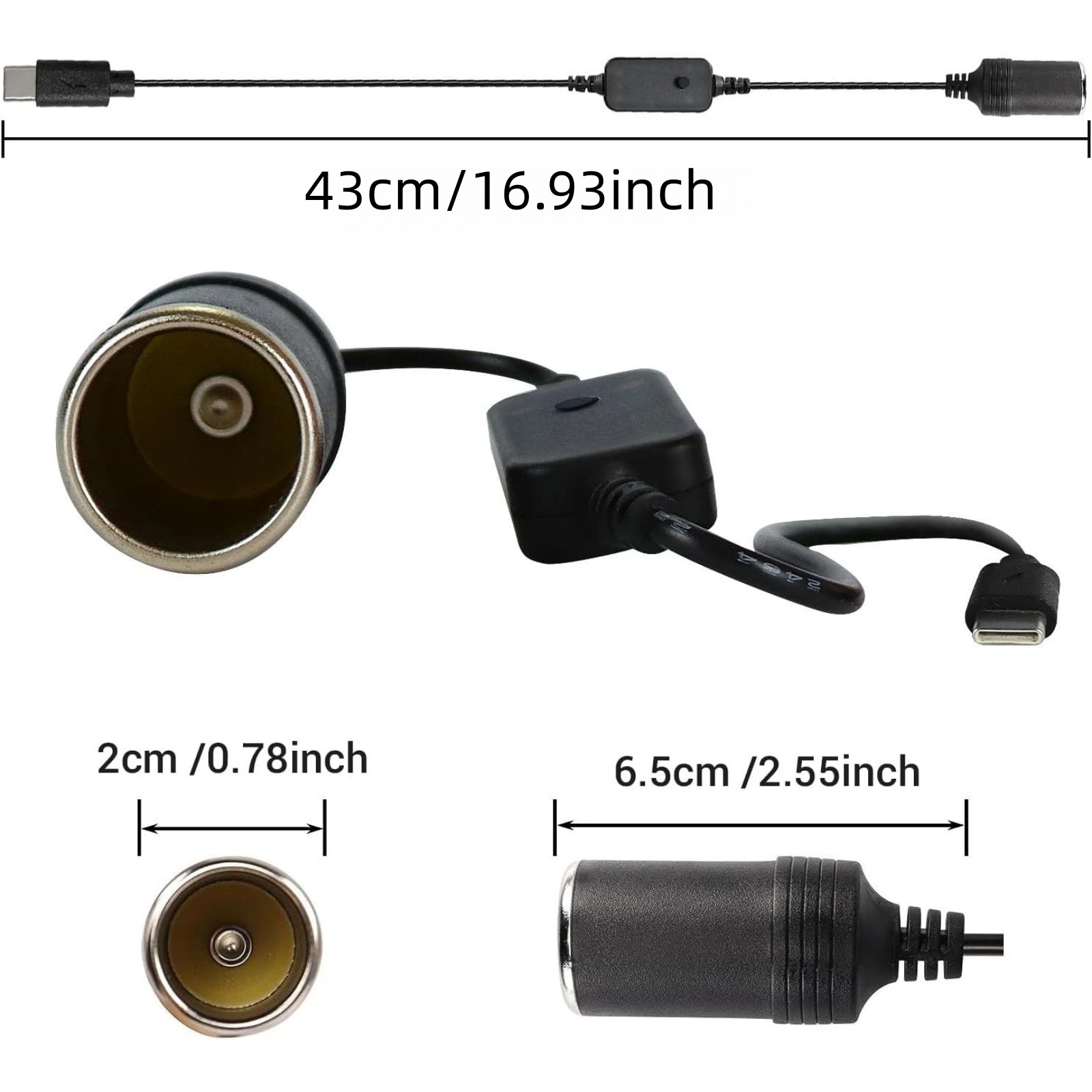 1Pc USB-C to 12V Car Cigarette - Accessories Experts Vape 评论和价格