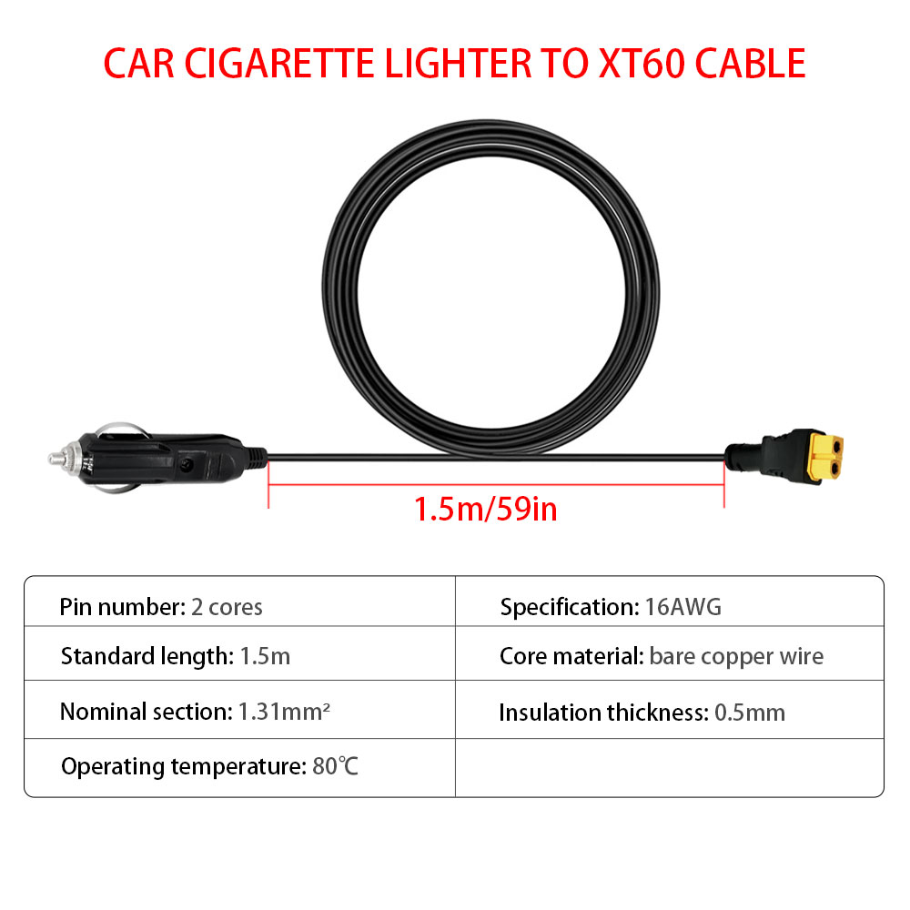 XT60 16AWG Plug Car Cigarette  - Accessories Experts Vape 评论和价格